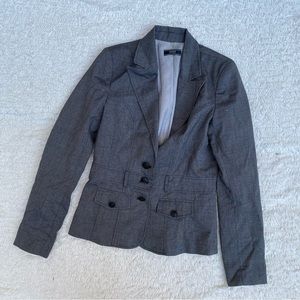 Suzy Shier womans formal suit blazer gray color size 3/4